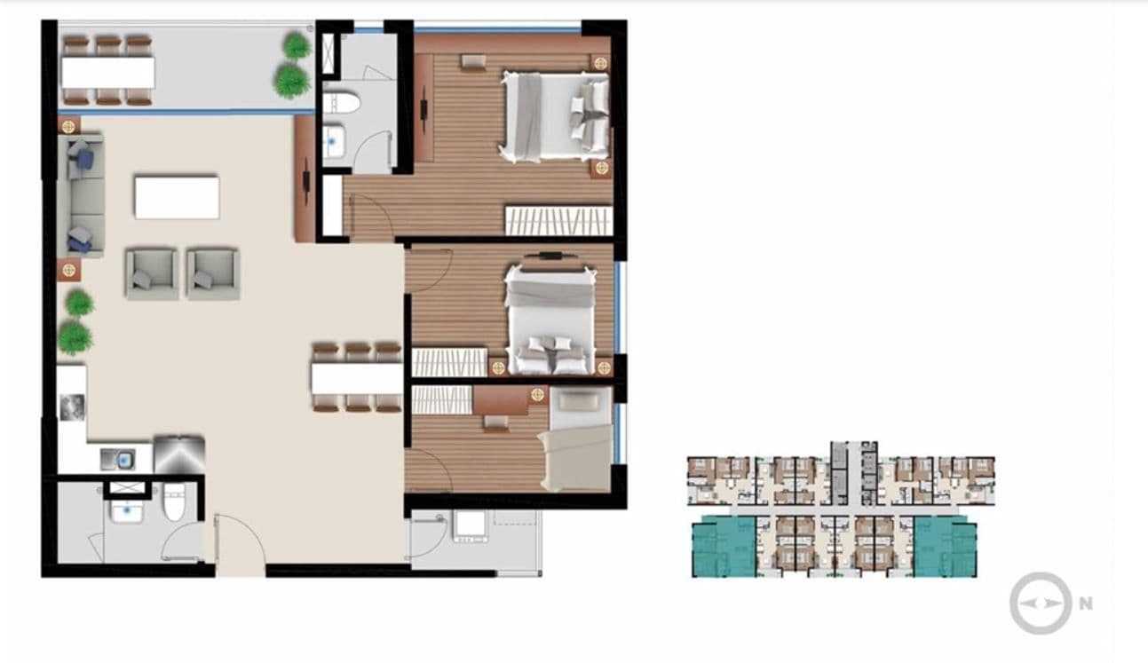 Mặt bằng thiết kế căn 115 m² An Gia Riverside do chủ đầu tư công bố