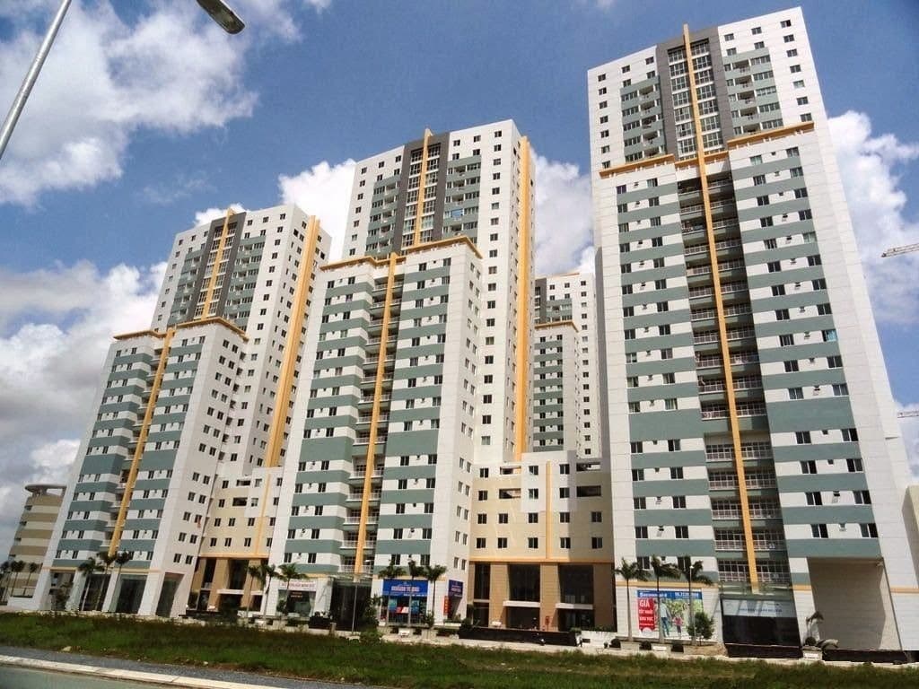 Toàn cảnh Belleza Apartment trên đường Phạm Hữu Lầu, Quận 7