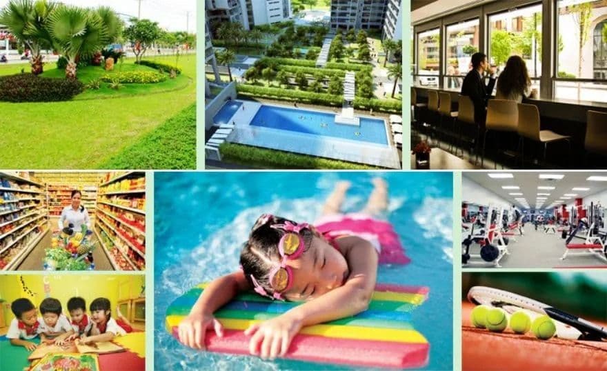Khu tiện ích và cảnh quan bên trong chung cư Bộ Công An Quận 2