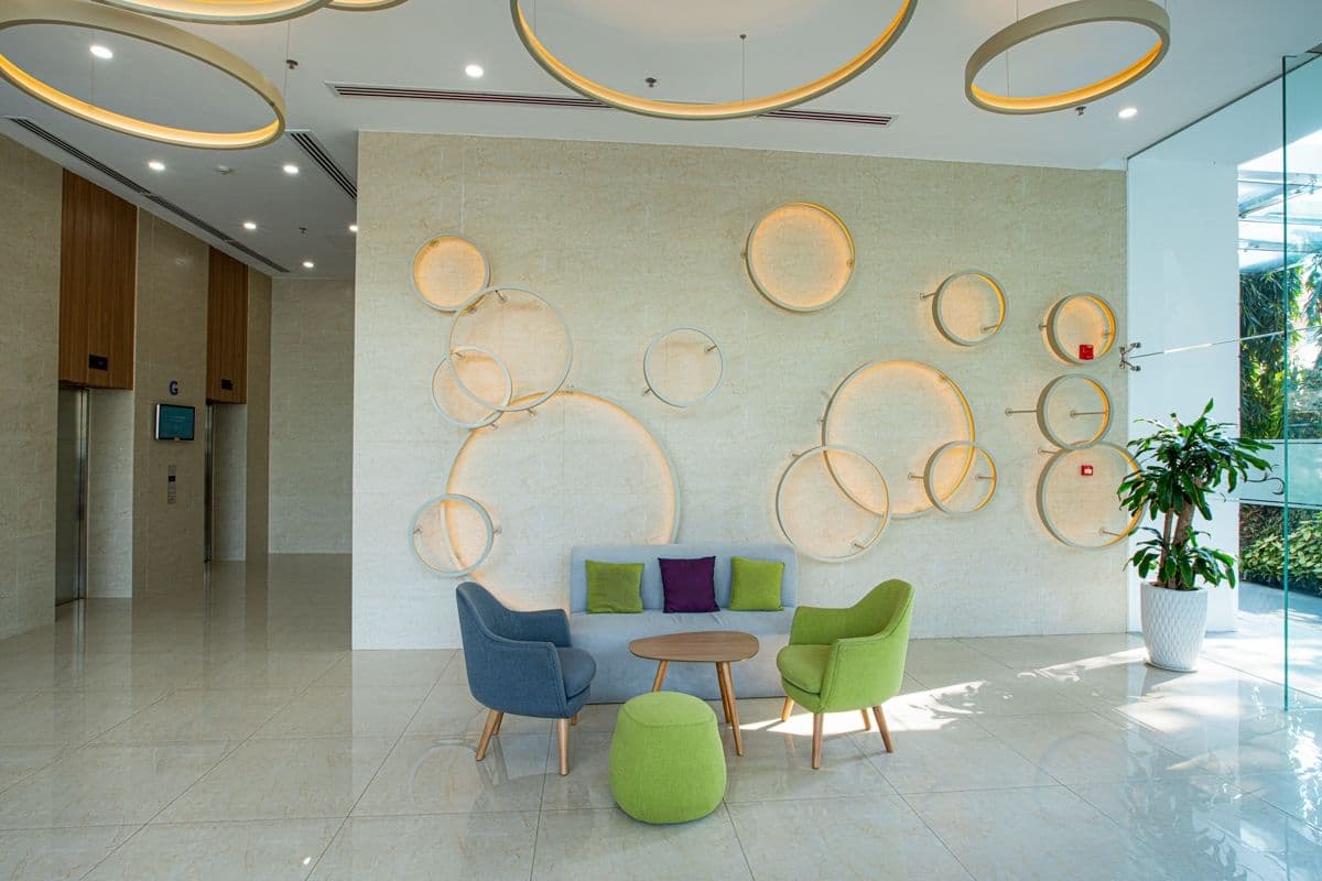 Sảnh lễ tân căn hộ dịch vụ Republic Plaza