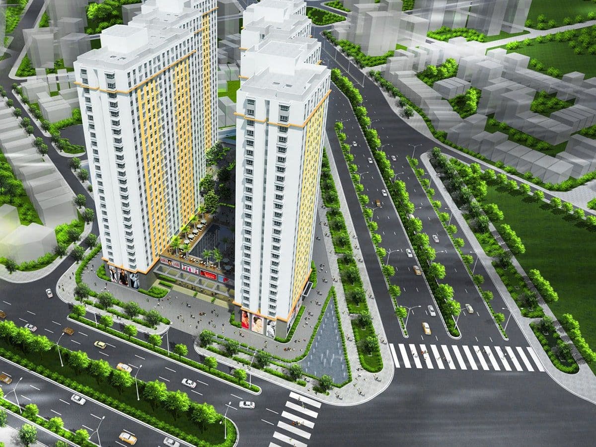 Các block City Gate Towers nhìn từ trục Võ Văn Kiệt, quận 8