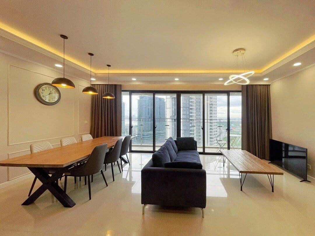 Phòng khách căn 3 phòng ngủ 126 m² tại Estella Heights