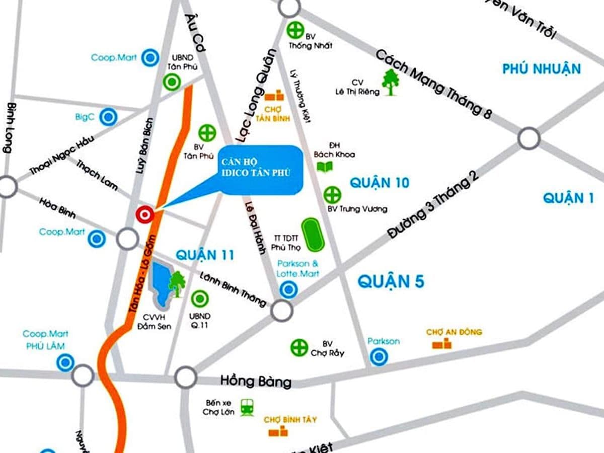 Căn hộ IDICO Tân Phú, 262/13-15 Lũy Bán Bích, phường Hòa Thạnh, quận Tân Phú