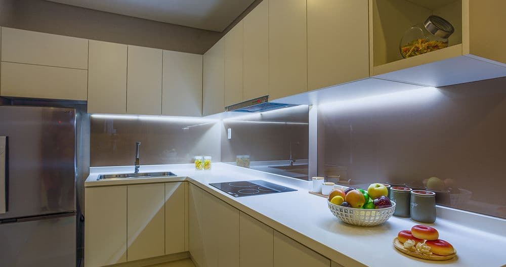 Khu sinh hoạt thứ hai trong căn 3 phòng ngủ góc 90 m² tại M One Nam Sài Gòn, Quận 7