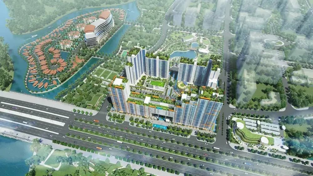 Toàn cảnh dự án New City Thủ Thiêm nhìn từ đường Mai Chí Thọ