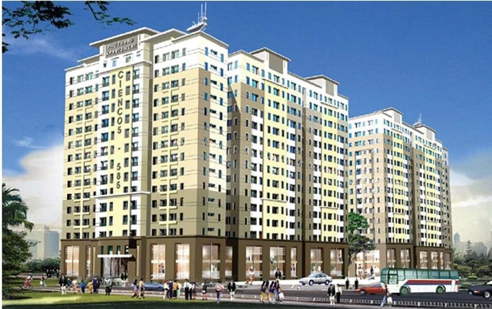 Phối cảnh chung cư Phú Thạnh Apartment 5 tháp cao 18 tầng