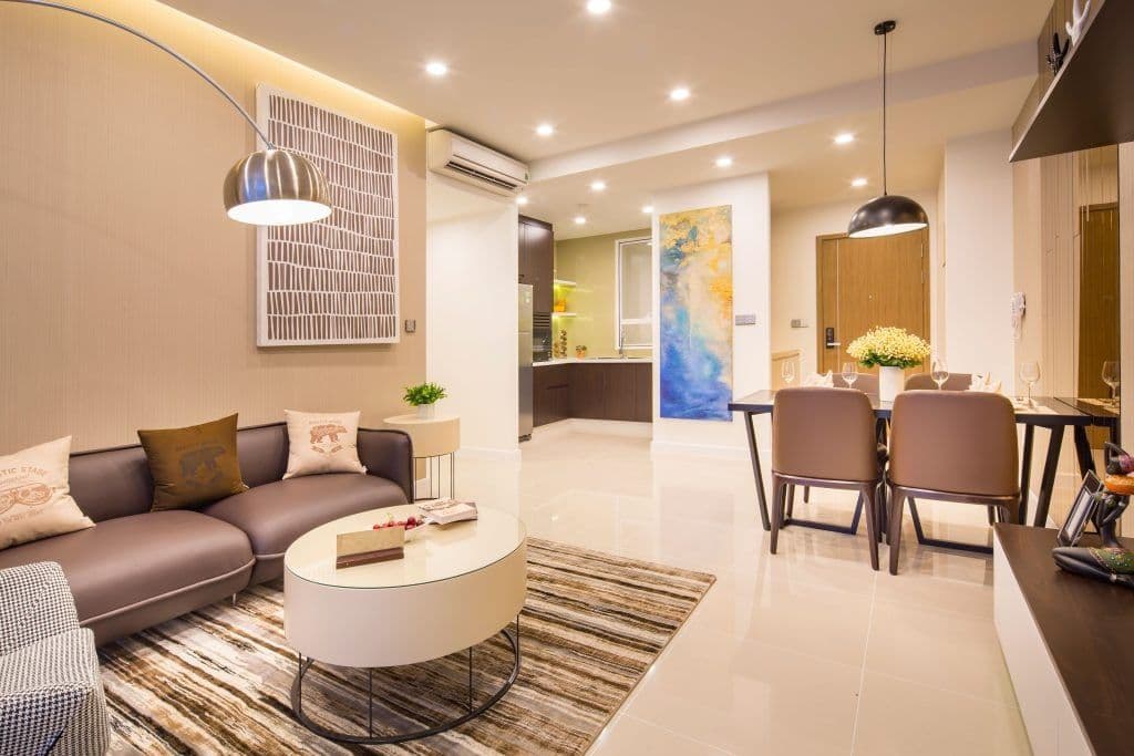 Phòng khách căn hộ 2 phòng ngủ tại Richstar Tân Phú