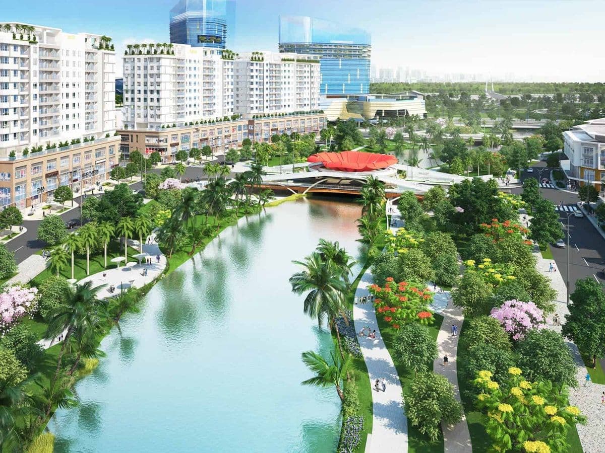 Khu đô thị Sala nhìn từ trục Mai Chí Thọ, TP Thủ Đức