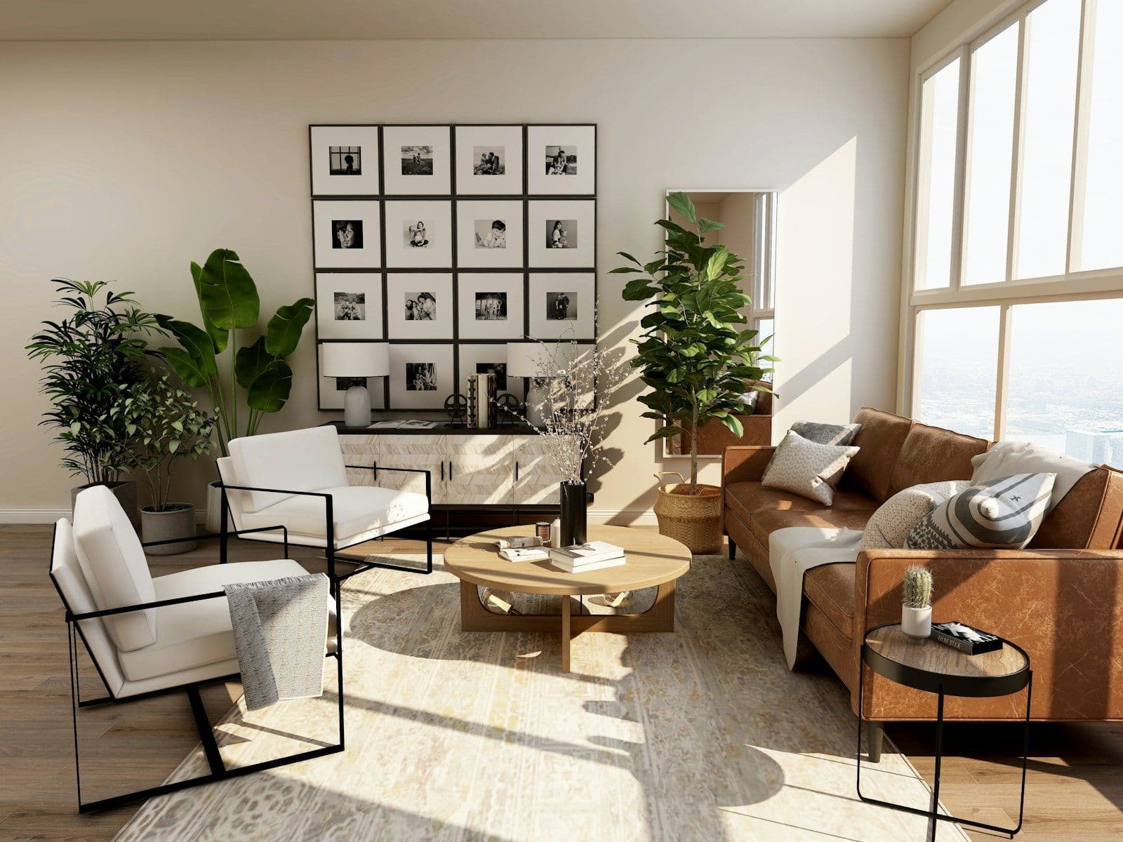 Phòng khách căn góc nhiều cửa sổ, căn VC003 Vinhomes Central Park